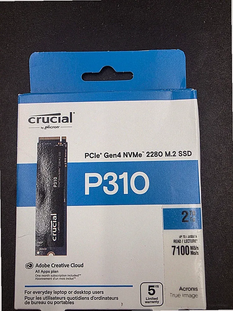 Crucial P310 2TB SSD, PCIe Gen4 NVMe M.2 2280, Up to 7,100MB/s