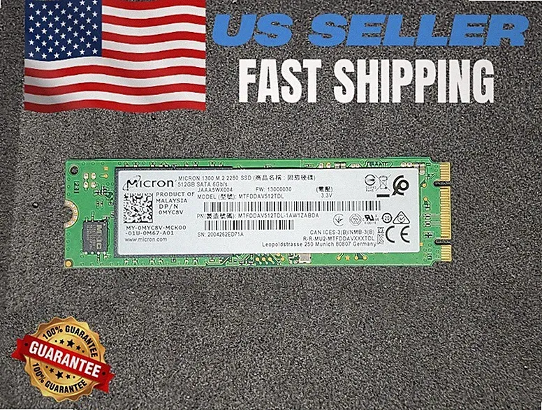 Micron 512GB 1300 M.2 2280 SATA SSD Internal Solid State Drive 6Gbs High-Speed