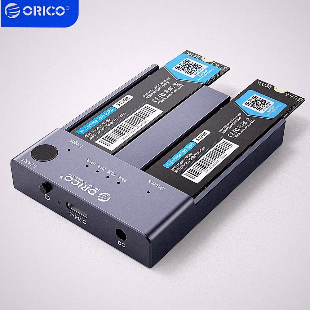 ORICO M.2 NVMe Cloner Dual-Bay NVMe Docking Station USB C SSD Enclosure US