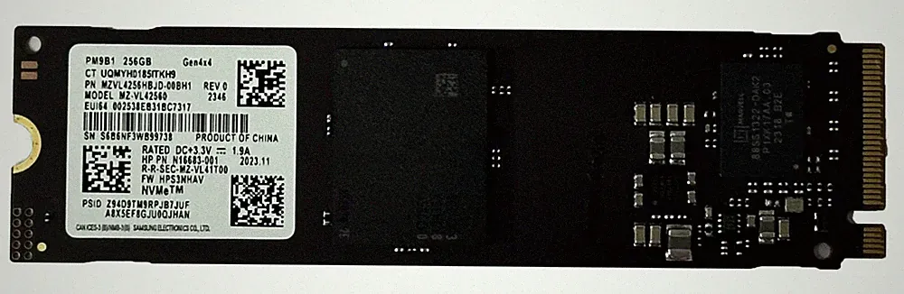 Samsung PM9B1 256GB M.2 2280 PCIe Gen4 x4 NVMe SSD MZVL4256HBJD OEM Laptop SSD