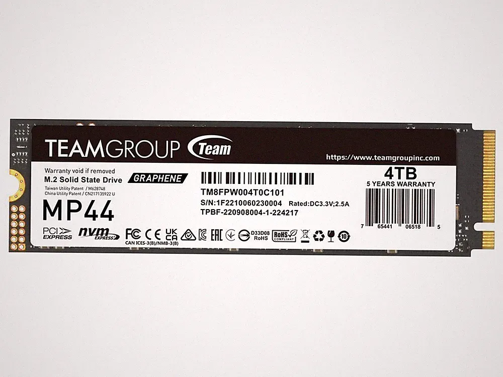 Team Group 4TB MP44 M.2 2280 NVMe SSD PCIe 4.0 Laptop, Desktop, NUC & NAS SSD